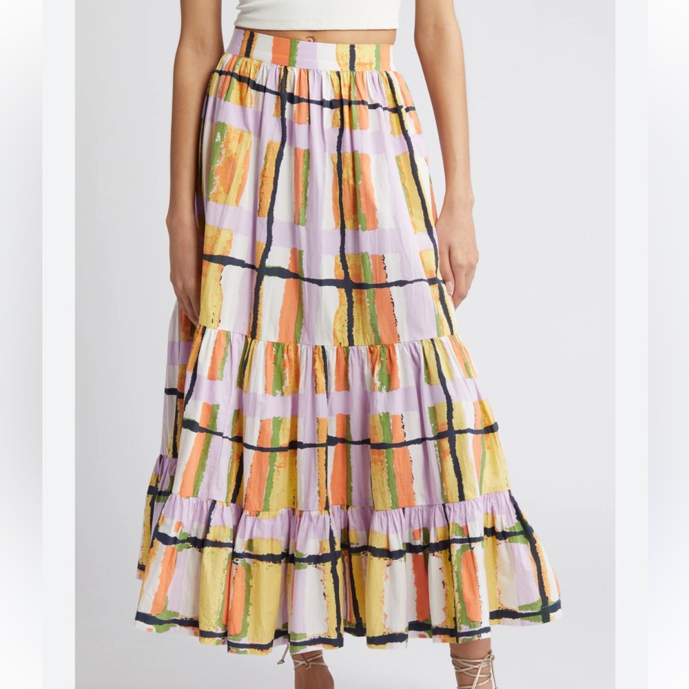 Cleobella Plaid Maxi Skirt